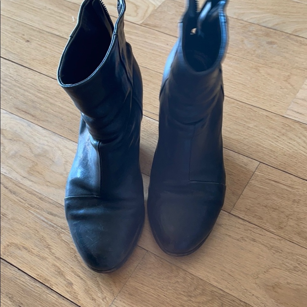 Rag & Bone | Classic Newbury Black Leather short Ankle Heeled Booties Boots 36/6 - Picture 6 of 13